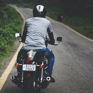 Man riding motorcycle