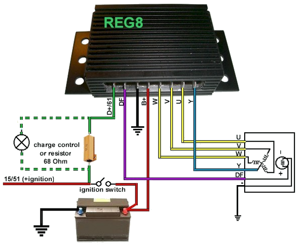 Connection diagram REG8-P